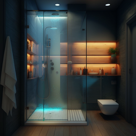 Chill light in the like modern spa shower