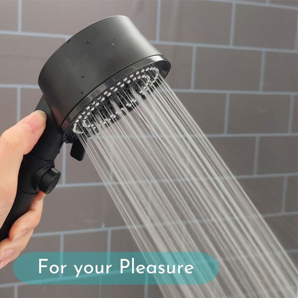 Luxury matte black shower head on high pressure rainfall