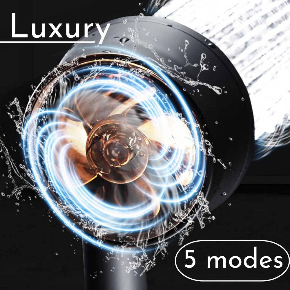 Rear view of the "Luxury" shower head showing the sublime propeller.
